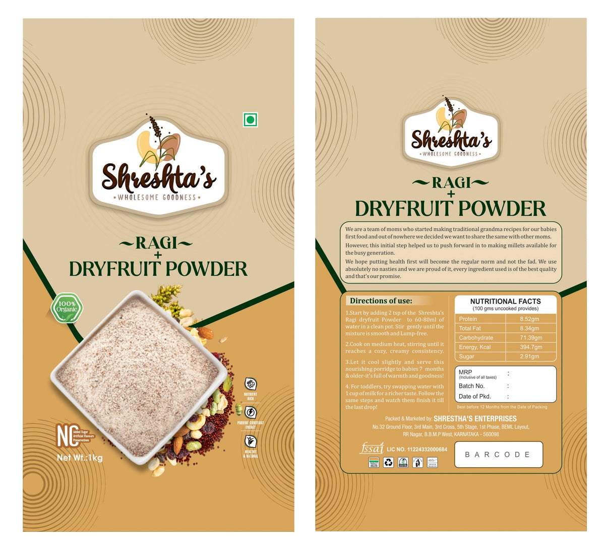 Ragi + Dryfruit Powder
